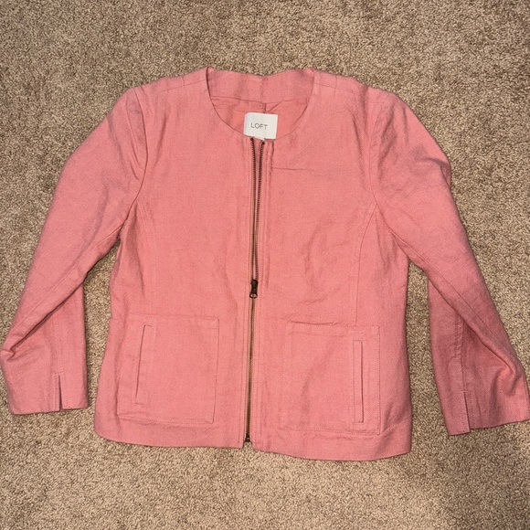 LOFT • Linen/Cotton Blend Zip Up Blazer - Picture 9 of 9